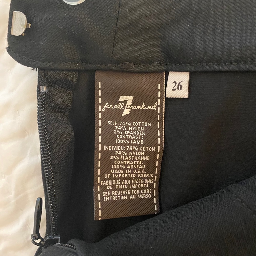 Black Demin Leather Patch Skirt. 7 For All Mankind - image 2